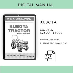 Manuel d&#39;utilisation du tracteur Kubota L2600 L3000 PDF à télécharger