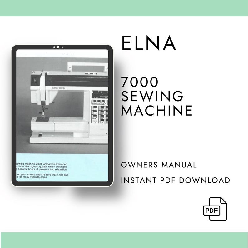 Manual de Instruções da Máquina de Costura Elna 7000 em PDF para Download Digital - Guia do Usuário imagem 1