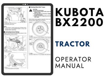 Kubota BX2200 Tractor Operator's Manual (Digital Download)