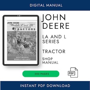 Manual de taller del tractor John Deere LA L: Guía de reparación (1941-1946) (Descarga en PDF)
