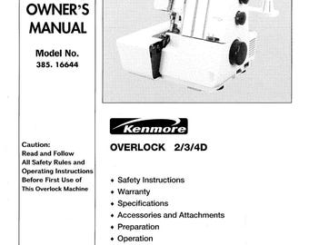 Kenmore 385.16644 Nähmaschine Bedienungsanleitung PDF | Sears Kenmore Anleitung Buch Digitaler Download