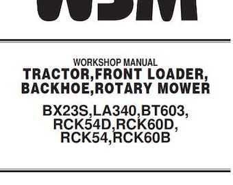 Manuale di officina del trattore Kubota BX23S (download digitale)