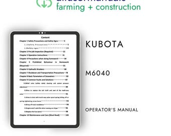 Instrukcja obsługi ciągnika Kubota M6040 | Pobierz cyfrowo w formacie PDF