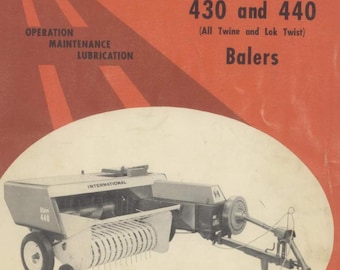 Manuale d'uso e manutenzione della pressa International Harvester 430 440 in formato PDF / Guida alle attrezzature agricole Vintage IH