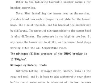 Manual do Operador da Mini Escavadeira DM100 Download Instantâneo em PDF