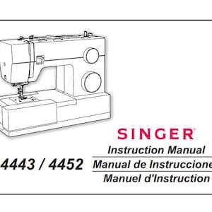 Singer Sewing Machine 4452 User Manual Singer User Manual Singer User Manual Digital Download