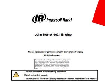 John Deere 4024 Engine Operation Manual (Digital Download)