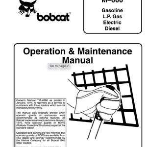 Bobcat M444 M500 M600 Operation & Maintenance Manual (PDF Download)