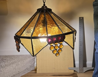 Handmade hanging Stained Glass Light Fixture