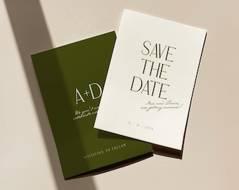 Modèle "Retenez cette date" modifiable minimaliste | Faire-part de mariage en toile | Invitation numérique simple et élégante | Modèle de mariage chic et intemporel