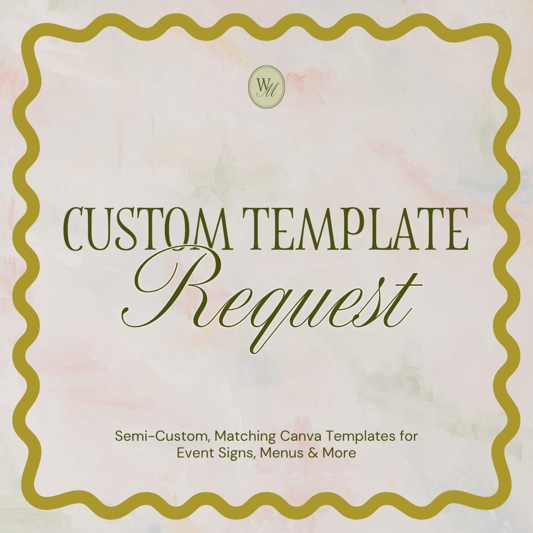 Menu Upon Request Sign Custom Template Request – Semi-custom, Matching Canva Templates for ...