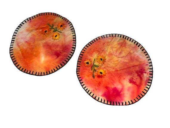 Ice Dyed Vintage Linen in Orange