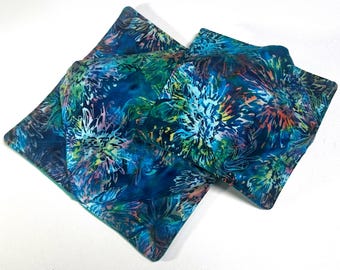 Microwave Bowl Cozy with Colorful Floral Print Fabric, Large or Regular Size
