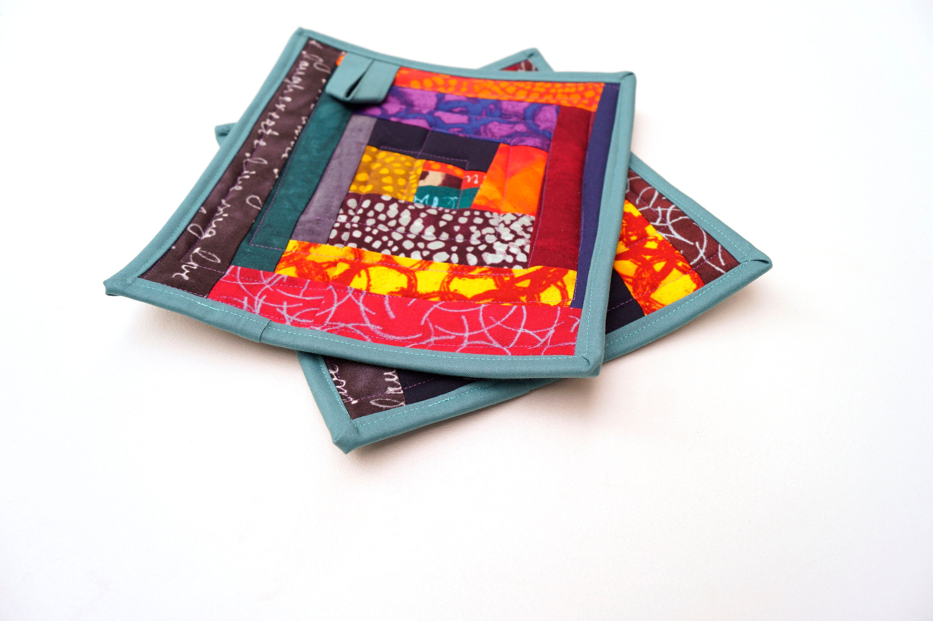 Download Quilted Fabric Patchwork Pot Holders with Colorful ...