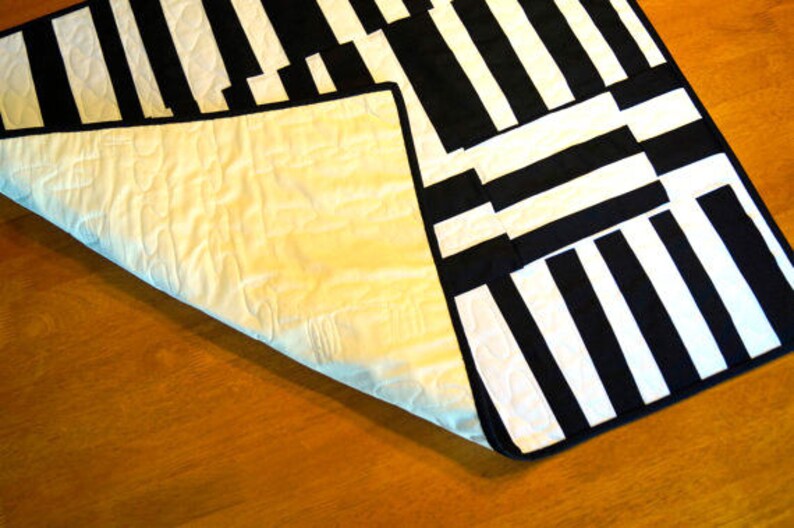 Black and White Modern Art Quilt Quilted Wall Hanging or | Etsy