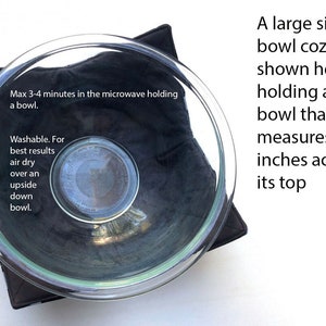 Microwave Bowl Cozy with Earth Tone Ice Dyed Fabric, Soup or Ice Cream Bowl Holder image 5