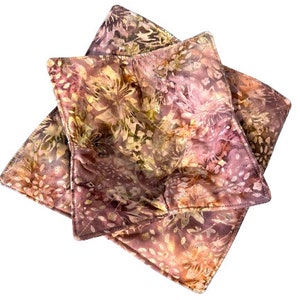 Batik Fabric Microwave Bowl with Pink Floral Pattern, Soup or Ice Cream Bowl Holders