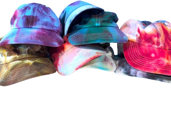 Cotton Fabric Baseball Hats with Colorful Ice Dye, Tie Dye Patterns