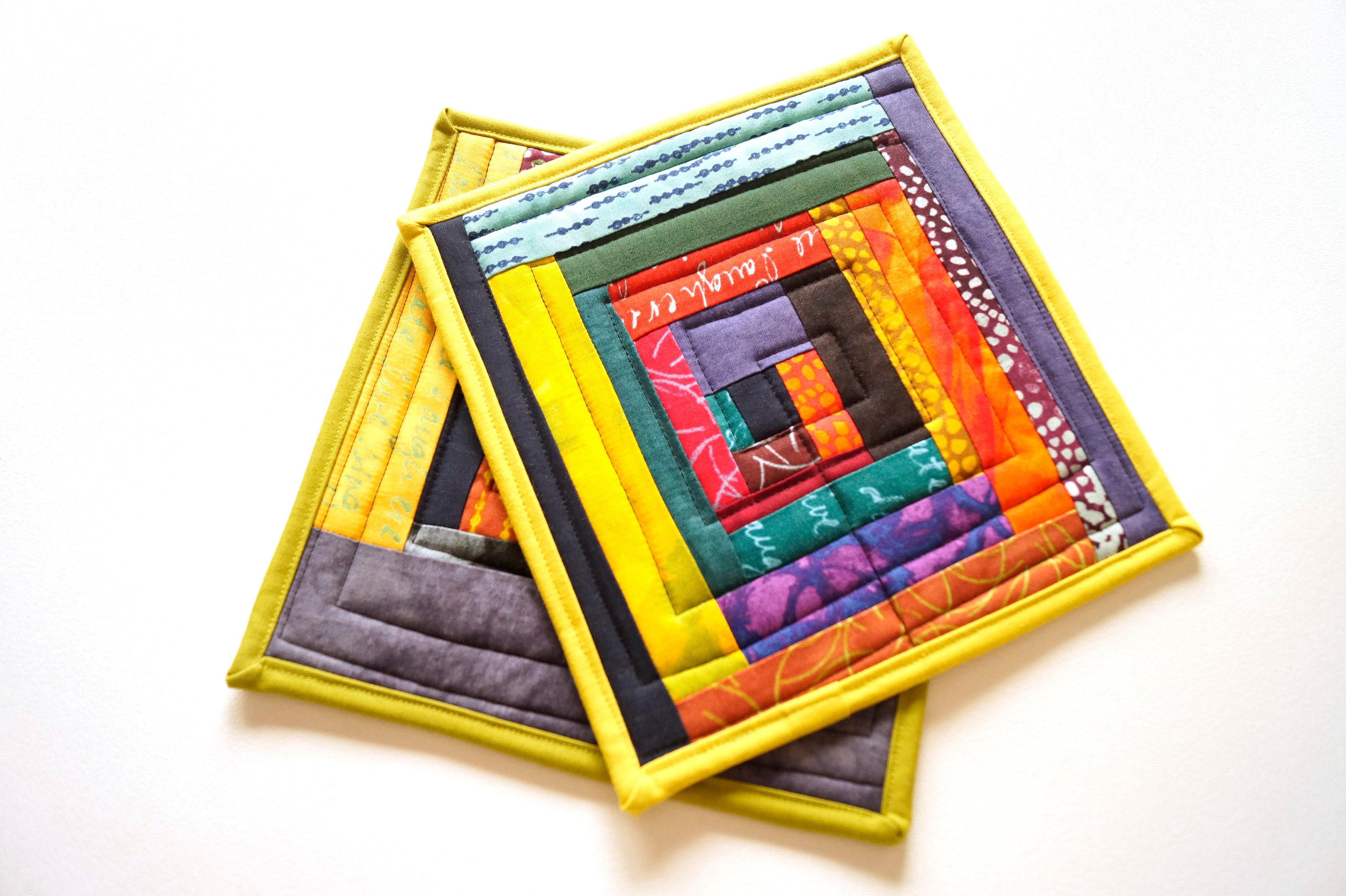 Download Colorful Quilted Fabric Patchwork Pot Holders with ...