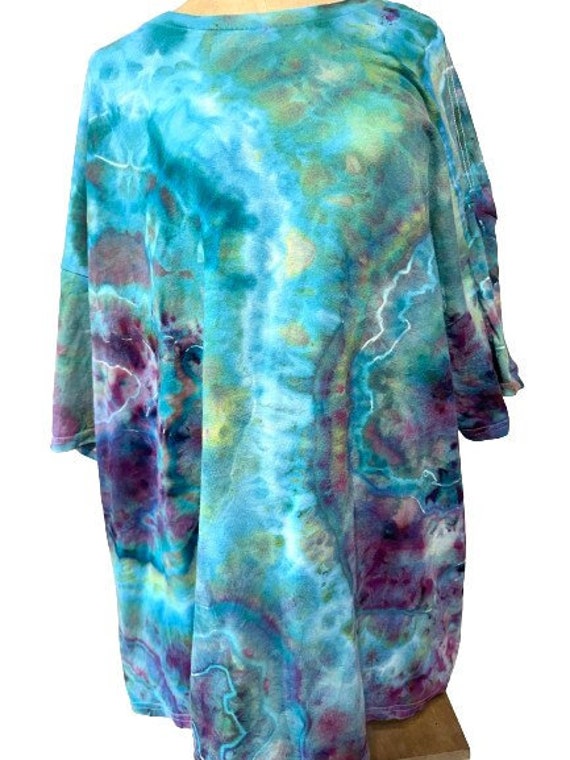 Unisex 4X T-Shirt with Hand Dyed Geode Print Cotton Fabric