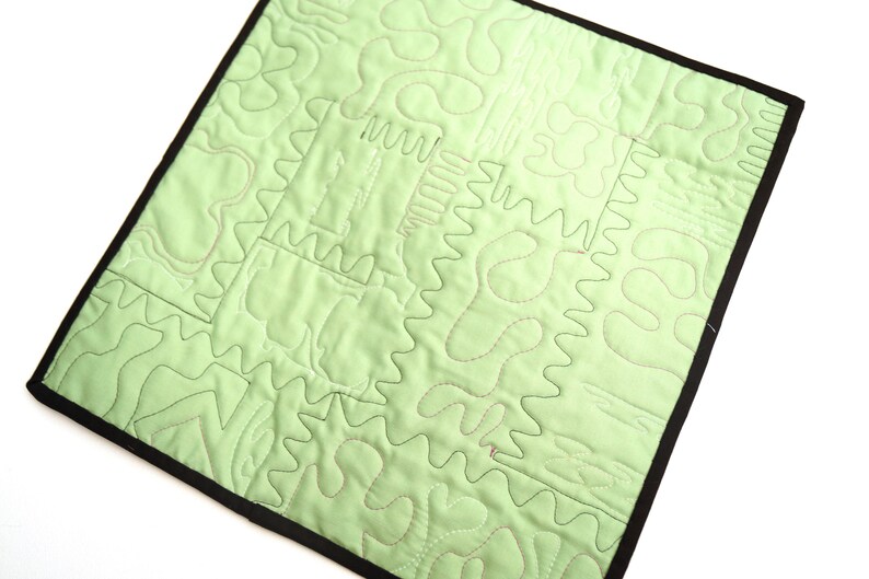 Colorful Fabric Modern Mini Patchwork Quilt or Wall Hanging in Wild