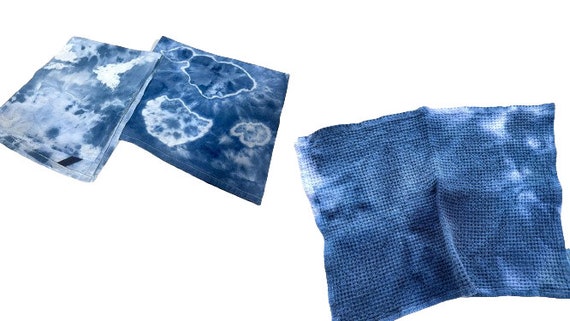 Indigo Blue Hand Dyed Cotton Towels