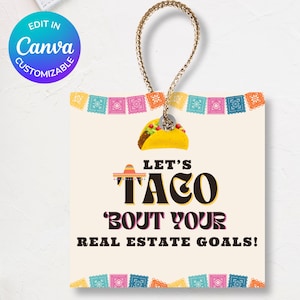 Modèle de toile Pop By Tag Taco Real Estate | Cadeau pour agent immobilier à Cinco de Mayo | Appréciation du client | Marketing imprimable pour les agents
