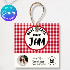 Real Estate Is My Jam Pop-By Tags for Realtors | Customizable Canva Template | Digital Download | Real Estate Marketing Gift Tags
