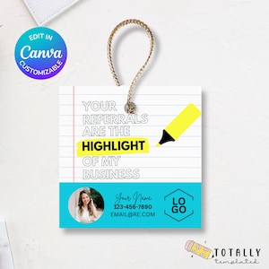 Teacher Pop-By Tags for Realtors | Canva Template | Digital Download | Customizable Printable Tags | Real Estate Marketing | Referral Gift