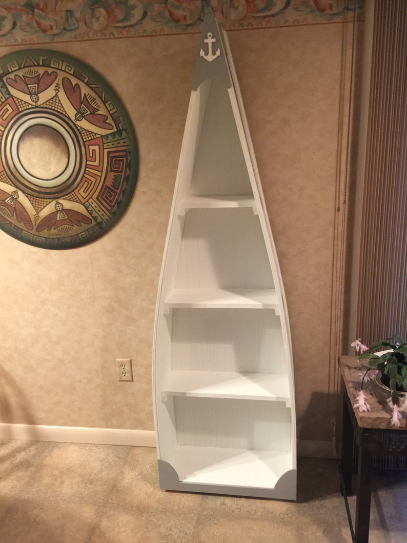 Handcrafted 6ft Boat Bookshelf Canoe Bookcase Nautical Boat Etsy