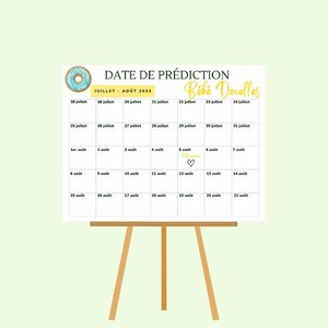 Calendrier Due Date/date de prédiction d'accouchement Beigne Français