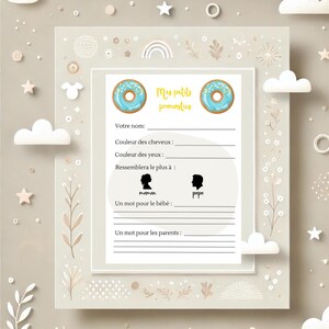 Juego de predicciones Predicción de cartón baby shower en francés Nacimiento de bebé, Baby shower Juegos de baby shower juegos de baby shower