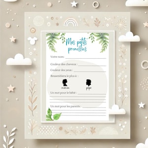 Jeu prédictions Carton prédiction shower de bébé en français Naissance de bébé,Fête prénatale Jeux pour shower de bébé baby shower games