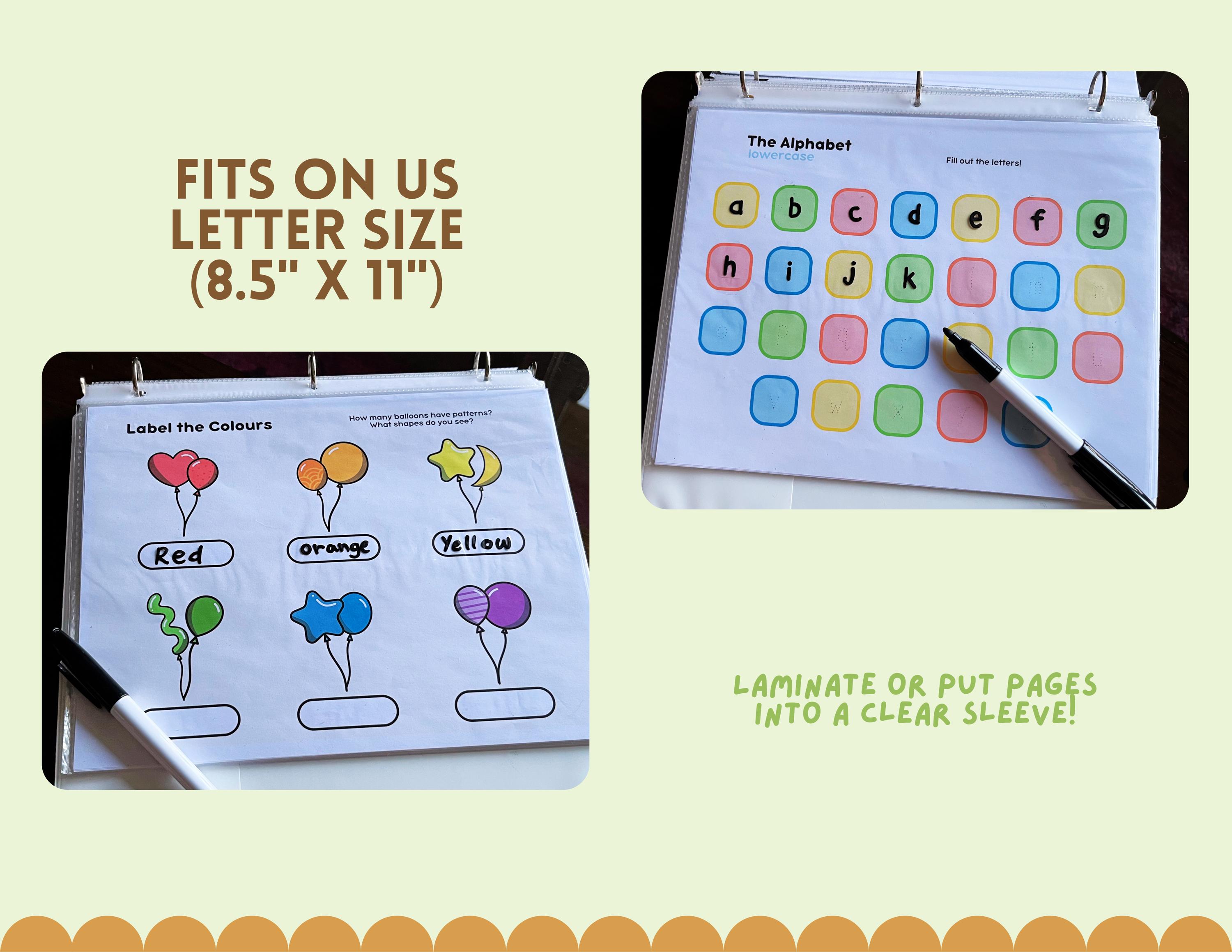 Printable Kids & Toddler Busy Book Pages | Kids Educational Writing ...