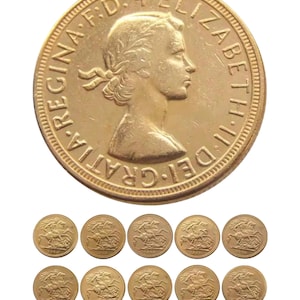 1957-1967 Queen Elizabeth II Sovereign High Quality Gold plated coin