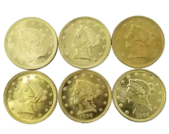 1840-1865 2 and Half Dollar Gold USA Liberty Head High Quality gold plated coin