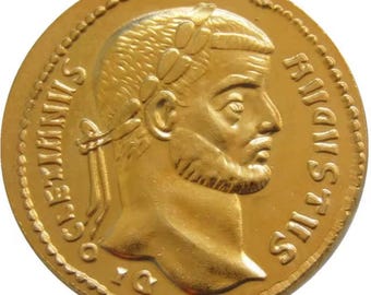 Roman Aureus of Emperor Maximianus Herculius Imperial Portrait Issue  High Quality gold plated coin