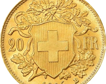Moneda de oro de 20 francos de 1926, chapada en oro de alta calidad.