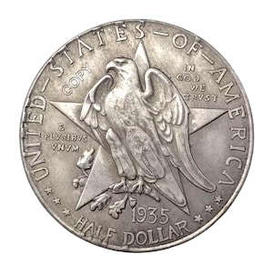 Pièce d&#39;un demi-dollar de haute qualité en métal argenté de haute qualité pour le centenaire de l&#39;indépendance du Texas, 1936