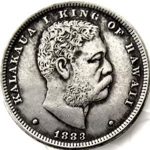 Pièce d&#39;un demi-dollar hawaïen de 1883 en plaqué argent de haute qualité