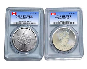 2015-2023 Queen Elizabeth 50 Dollar Canada Maple High Quality Silver plated coin in Protective Slab Case