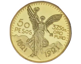 メキシコ独立100周年記念 1821-1921 50ペソ 金メッキコイン レプリカ