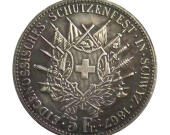 オリジナルフランス銀貨 | 5フラン – 1875年 - Etsy 日本