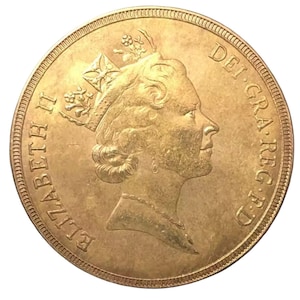1985 Drottning Elizabeth II pund högkvalitativt guldpläterat mynt