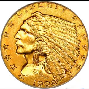 1908-1928 Gold Indian High Quality Gold plated coin