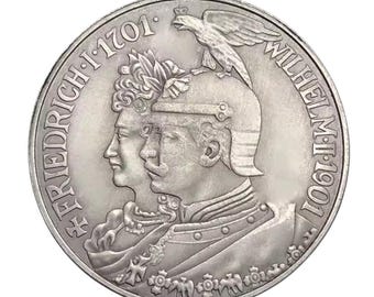 Moneda plateada de alta calidad de 5 marcos de 1901