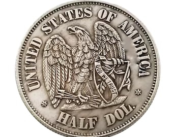 1872 Half Dollar USA Liberty High Quality Silver plated coin