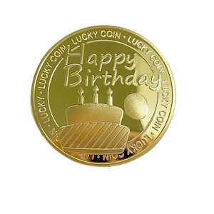 Gold Happy Birthday hochwertige vergoldete Münze