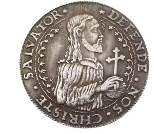 1577 Defende Nos Christe Salvator Holding A Cross High Quality Silver plated coin