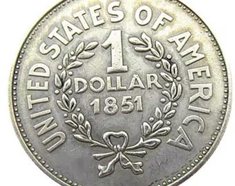 Hoge kwaliteit verzilverde munt van Amerikaanse dollar uit 1851